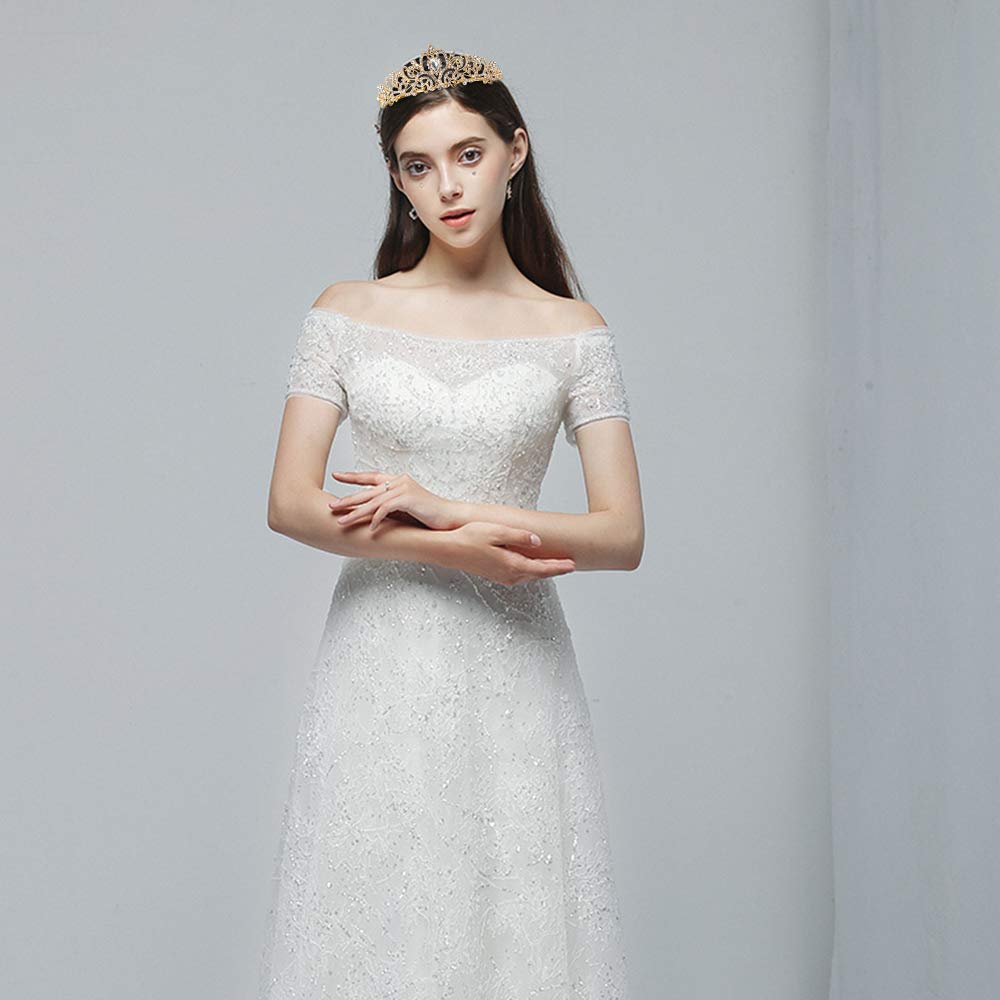 Princess Crystal Tiara Crown Headband Elegant Crown With Combs