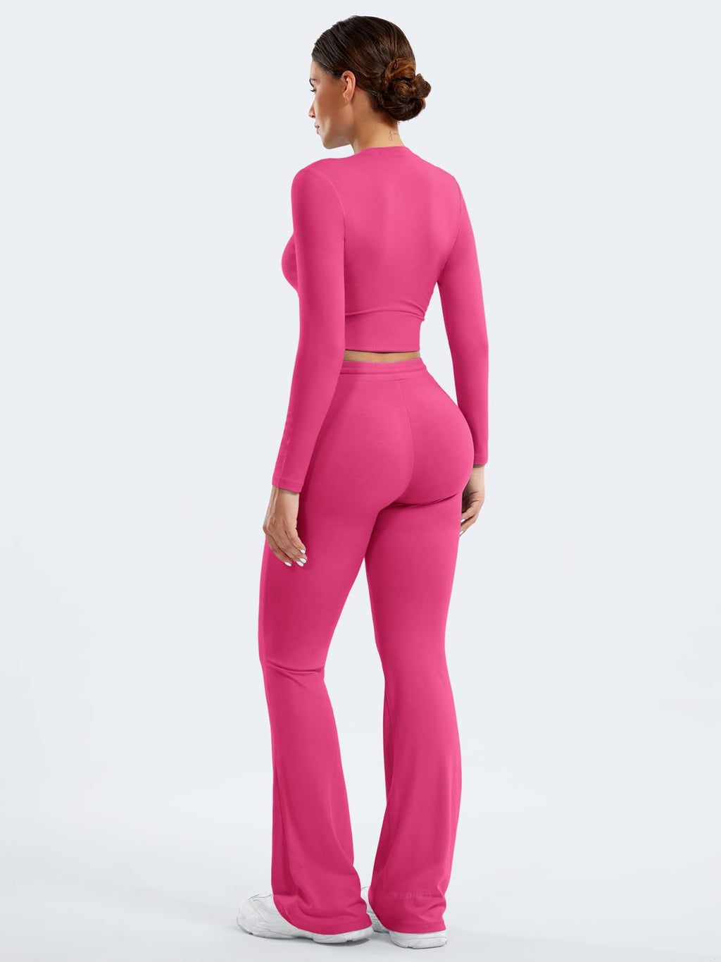 Two Piece Sets for Women Long Sleeve Tops Lounge Set Drawstring Wide Leg Pants Matching