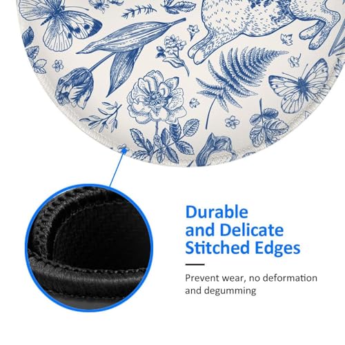 Round Mouse Pad Desk Top - Stitched Edges 8 X 8 Inch