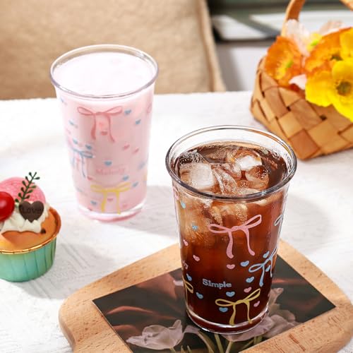 Colorful Bow Aesthetic Glassware Cups
