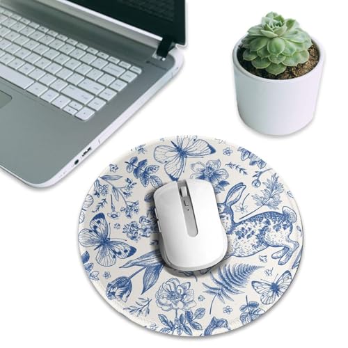 Round Mouse Pad Desk Top - Stitched Edges 8 X 8 Inch
