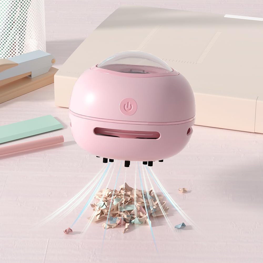 Desktop Vacuum Cleaner, Mini Table dust Sweeper Energy Saving, High Endurance up to 400 mins, 360º Rotatable Design for Keyboard/Home/School/Office