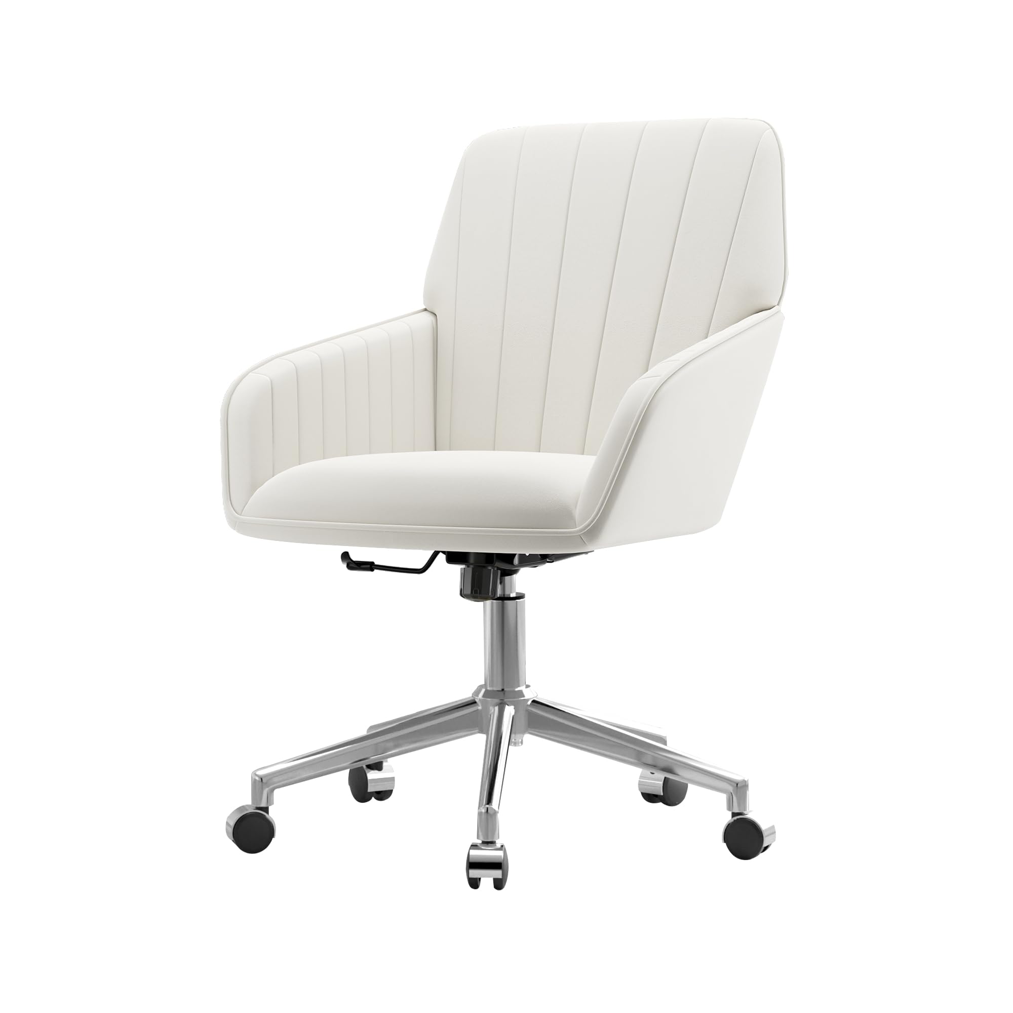 Velvet Modern Cute Chair with Back, Height Adjustable Upholstered Vanity Chair with Swivel Wheels