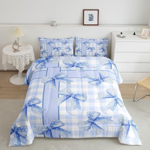 Cartoon Bowknot Comforter Set Pink Bow Tie Butterfly Knot Princess Bedding Set Floral Bow Comforter