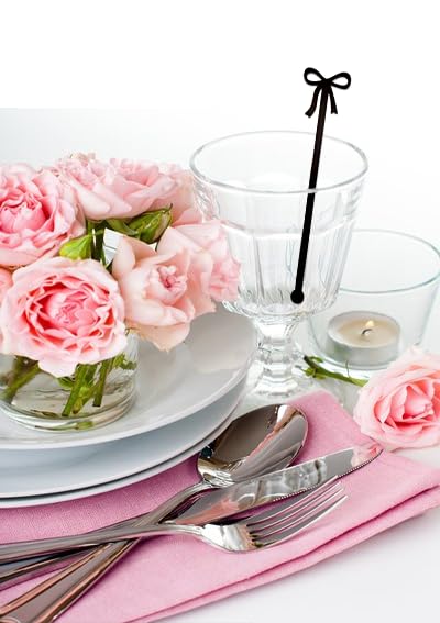 Coquette 20 pcs Bow Drink Stirrers, Acrylic Drink Stirs for Bow Themed Party Decoration