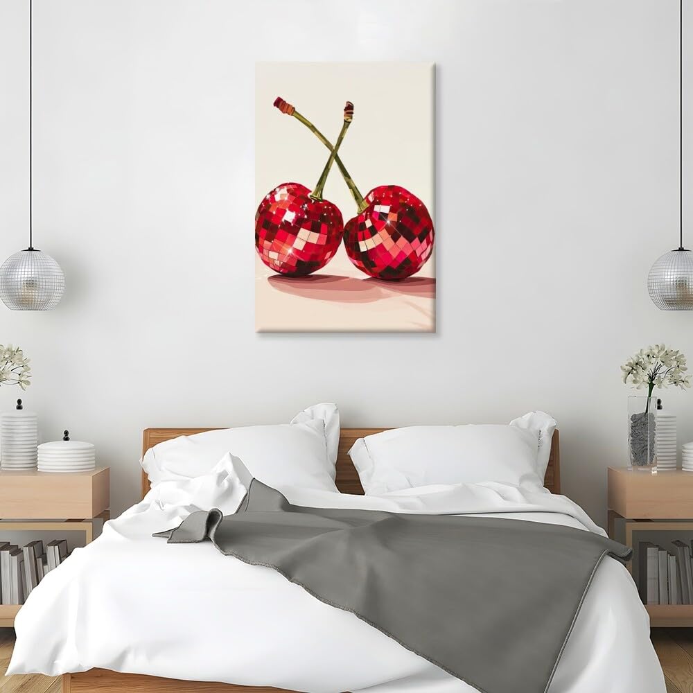 Disco Ball Fruits Canvas Print â€?Trendy Glam Wall Art