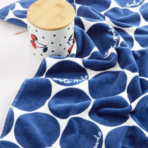 Kate Spade New York Joy Dot Kitchen Towels 2-Pack Set, Absorbent 100% Cotton Velour, 17"x28"