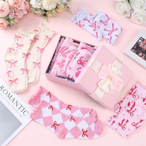 Coquette Pink Bow Socks Women's