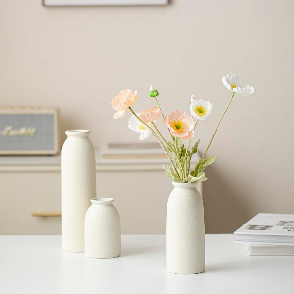 Tall Decorative Ceramic Vase Set, 3 Pieces