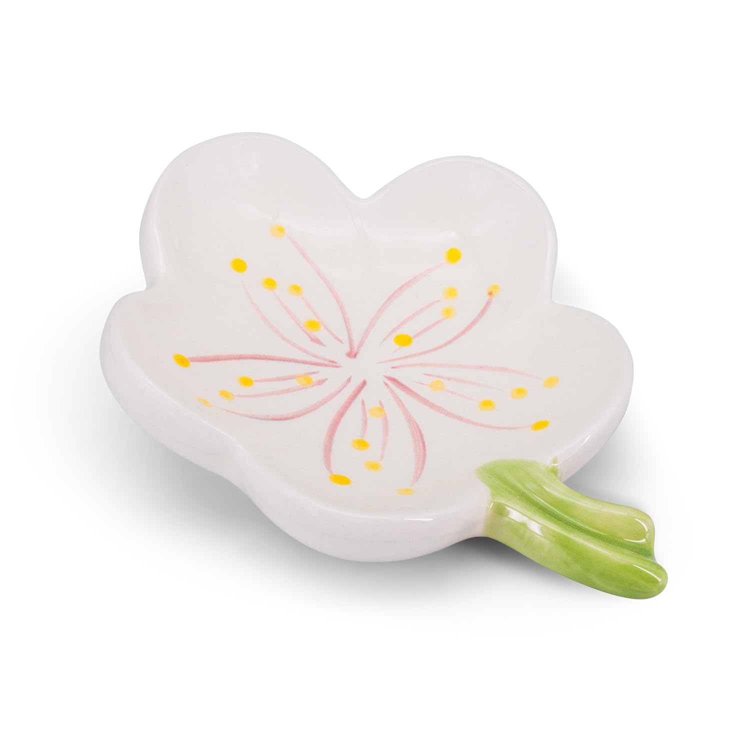 Ceramic Flower Soap Dish Holder for Bathroom