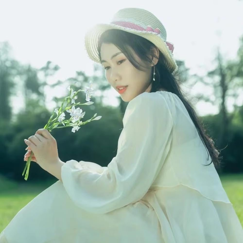 Lolita Strawberry Straw Hat for Women Teens Summer Outdoor Fashionable Wide Brim Beach Sun Hats UV Protection