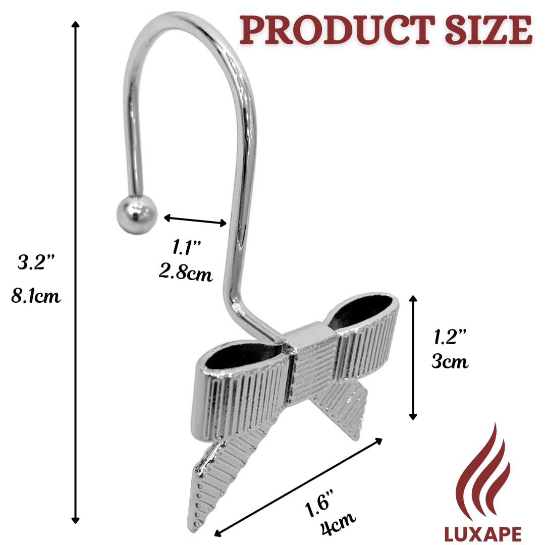 Decorative Bow Knot Curtain Hooks Shower Rings for Bathroom