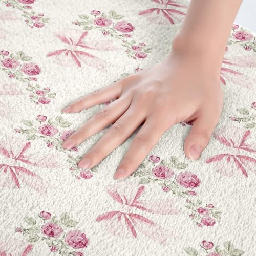 Kawaii Ribbon Bow 20"X32" Bath Mat Non Slip