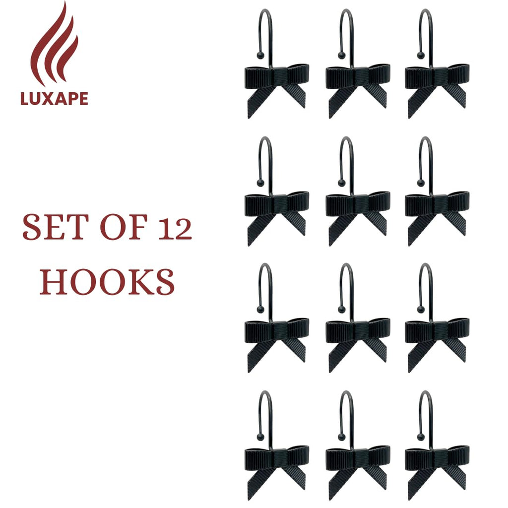 Decorative Bow Knot Curtain Hooks Shower Rings for Bathroom