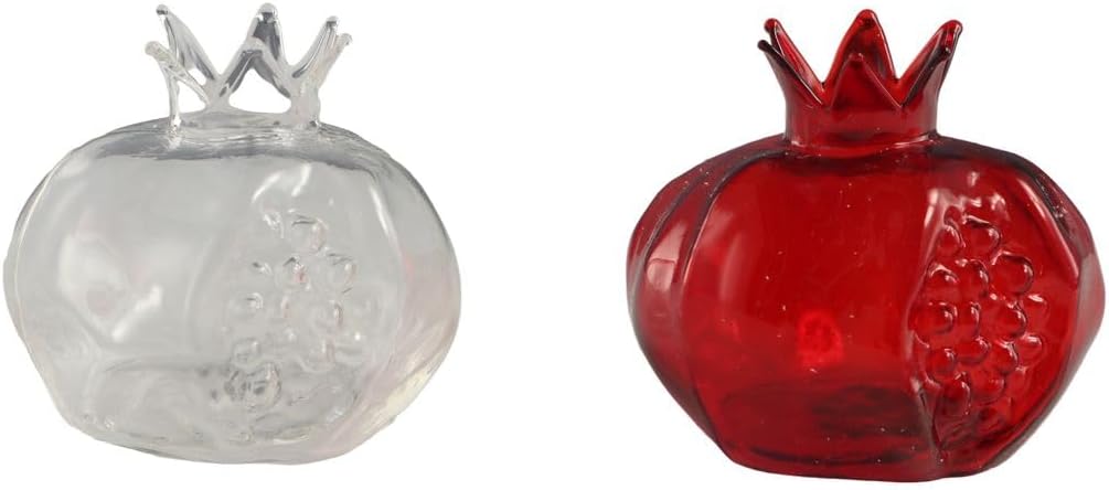 Pomegranate Shaped Glass Vase Handmade Fruit Shaped Flower Vase Mini Transparent Pomegranate Glass Vase Flower Bottle for Flowers Arrangement