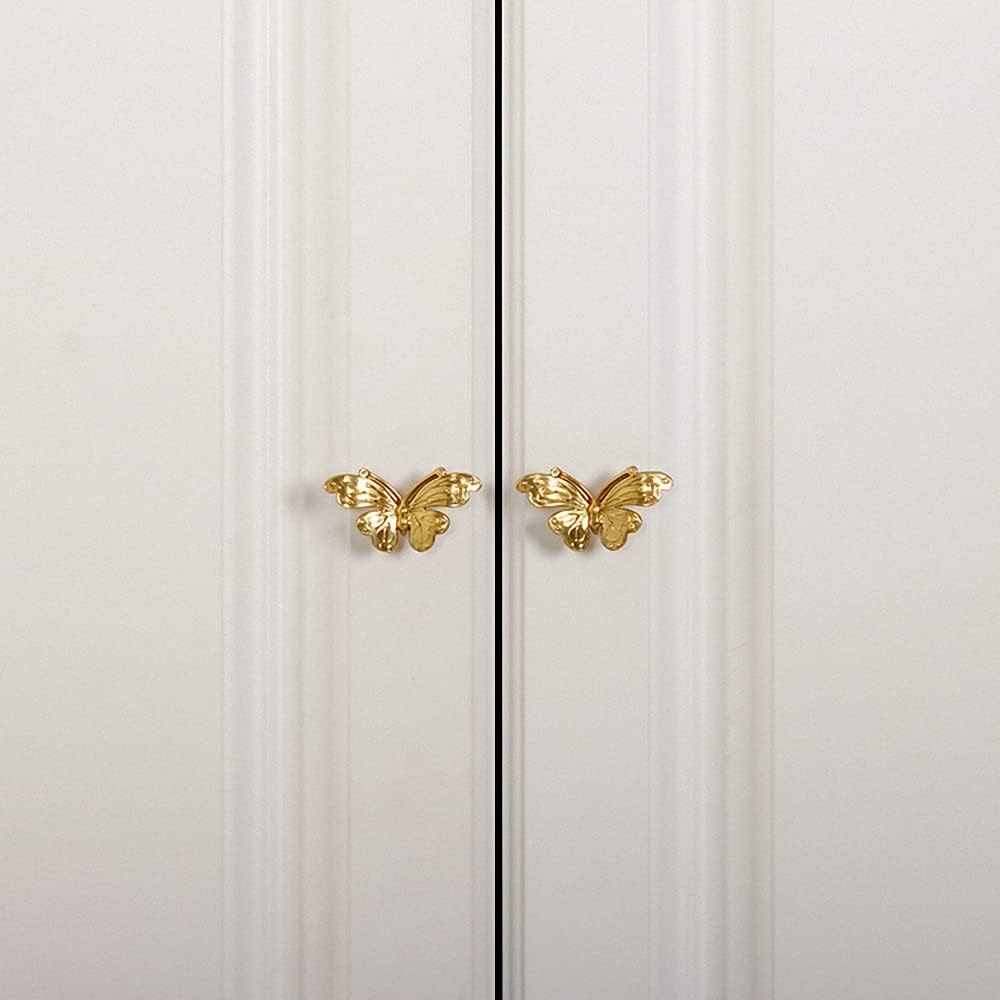 Gold 4 Pack Brass Knobs for Dresser, Drawers and Cabinet Decorative