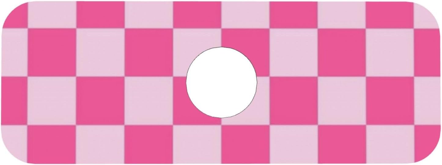 Pink Pastel Checkered Sink Splash Guard Faucet Mat Faucet Handle Drip Catcher Tray Drying Mat