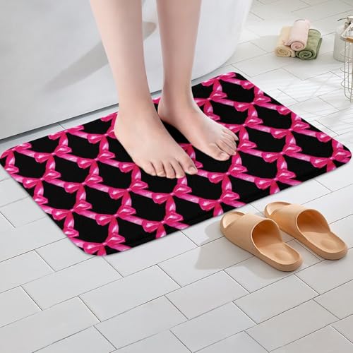 Kawaii Ribbon Bow 20"X32" Bath Mat Non Slip