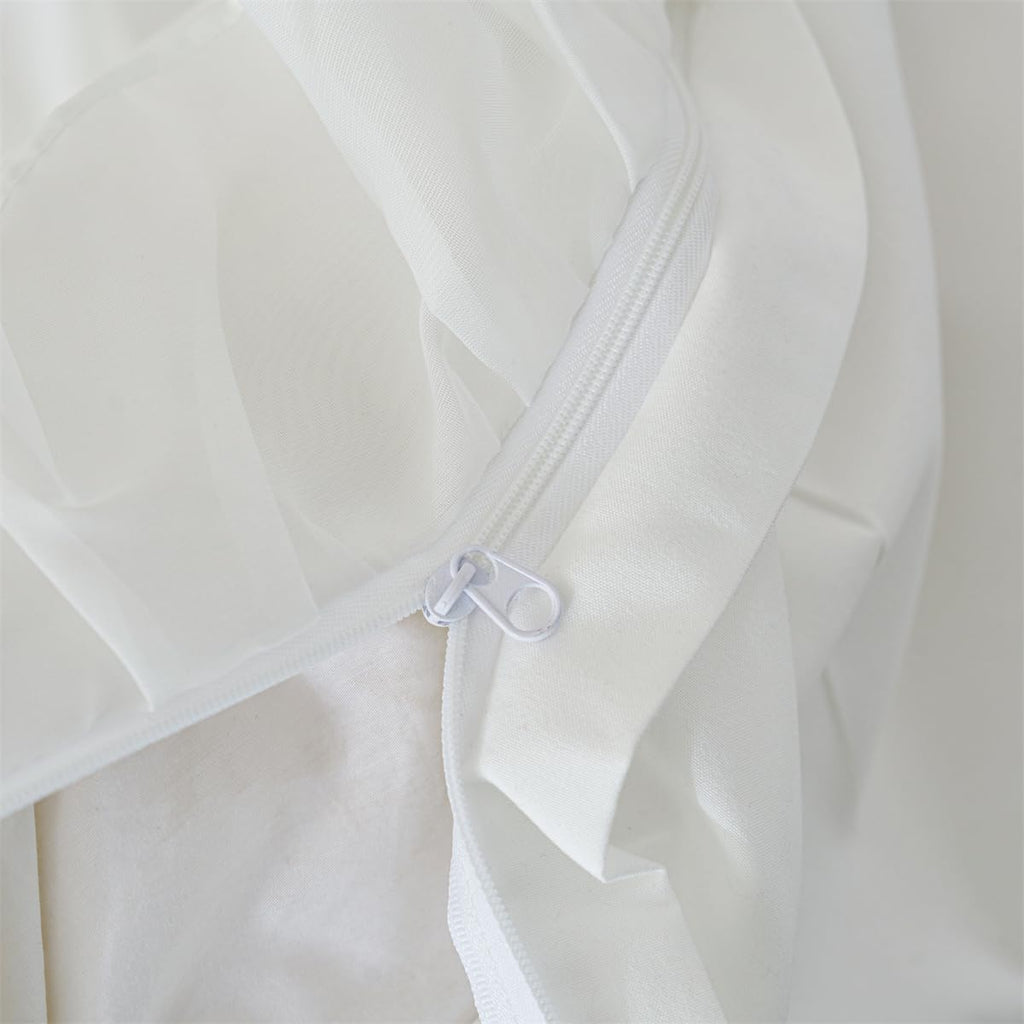 Ruffle Duvet Cover Bedding Set with Bowtie, 2 Pieces Comforter Cover Set with Zipper Closure with Pillowcase