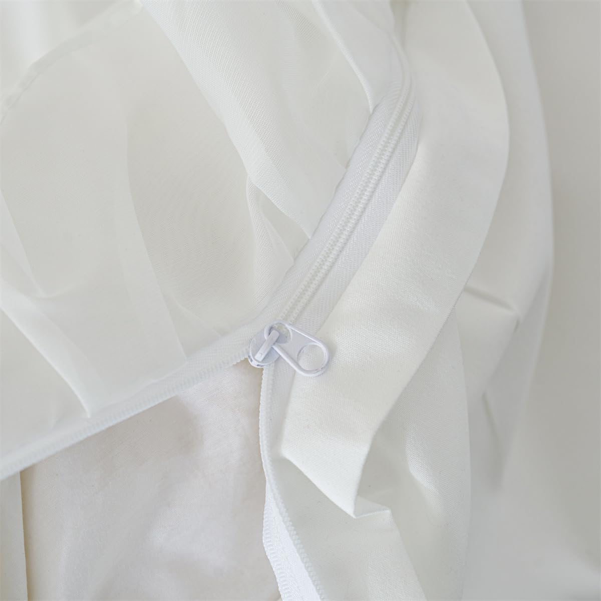 Ruffle Duvet Cover Bedding Set with Bowtie, 2 Pieces Comforter Cover Set with Zipper Closure with Pillowcase