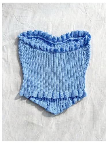 Women's Pearl Strapless Tops Summer Asymmetrical Tube Tops