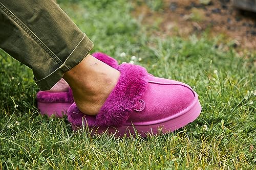 Women's Fireside Melton Genuine Shearling Shearling Platform Slippers Scuff