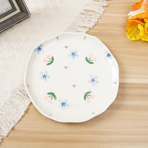 Ceramic Dinner Plates, 8" Modern Rustic Appetizer Plate