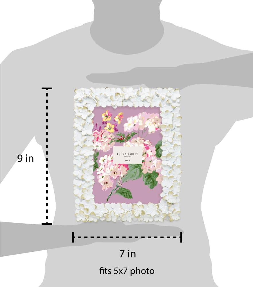 Flower Textured Hand-Crafted Resin Picture Frame w/Easel & Hook for Tabletop & Wall Display, Decorative Floral Design Home D cor, Photo Gallery, Art