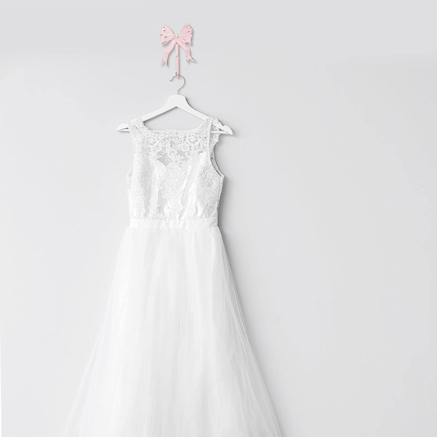 Coquette Iron Pink Bow Hook Home Decorative Multi-Purpose Knot Wall Hook for Door Hanger, 5.31 x 3.74 inch