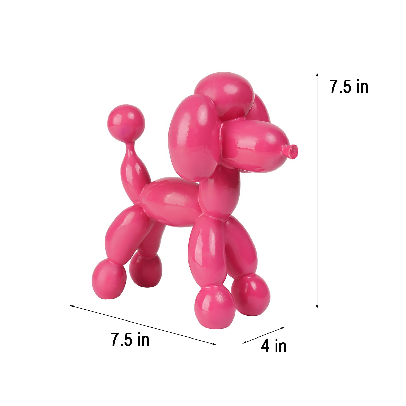 Decor Aesthetic Balloon Décor Sculptures Home Décor - Cute Resin Poodle Dog Figurines for Shelf Bookshelf Modern Décor Bedroom Office Decorations Gift for Animal Lovers