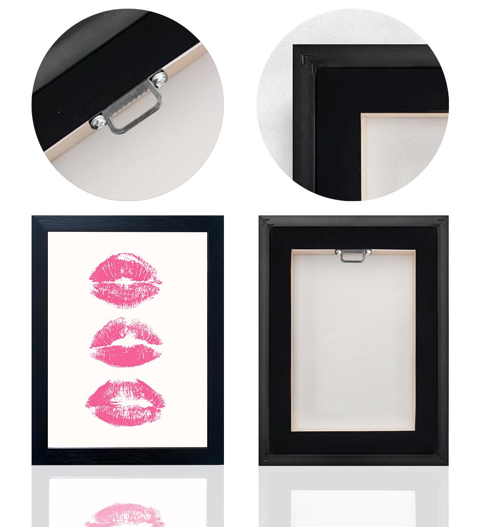 Pink Makeup Room Wall Art Fashion Canvas Wall Art Beauty Room Decor Art Pink Lips Canvas Artwork Trendy Girly Wall Art Women Bedroom Bathroom Decor Print