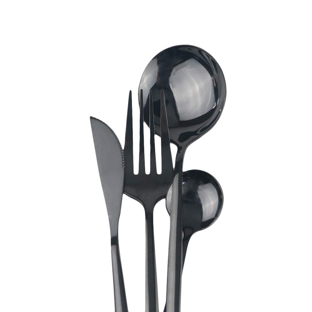 Stainless Steel Knife Fork Spoon Teaspoon Silverware Set, 24-Piece Flatware Set,