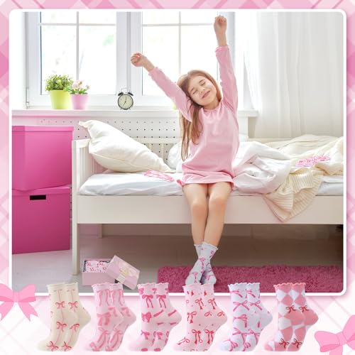 Coquette Pink Bow Socks Women's