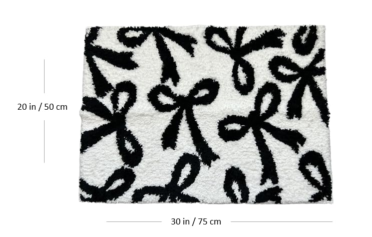 Coquette Bow Rug - Bow Shaped bathmat - Handmade & Premium- 30in (75cm) - Bathroom - Designer Rugs - Aesthetic Room Decor