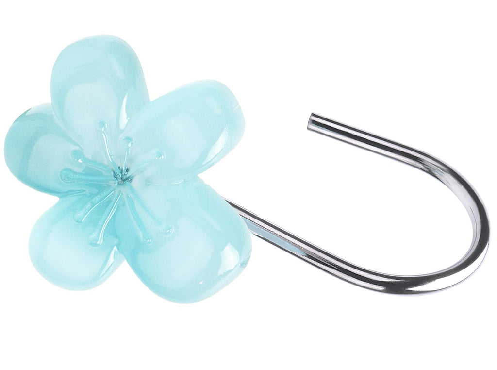 Cute Flower Shower Curtain Hooks, Pretty Floral Themed Elegant Bathroom Decor