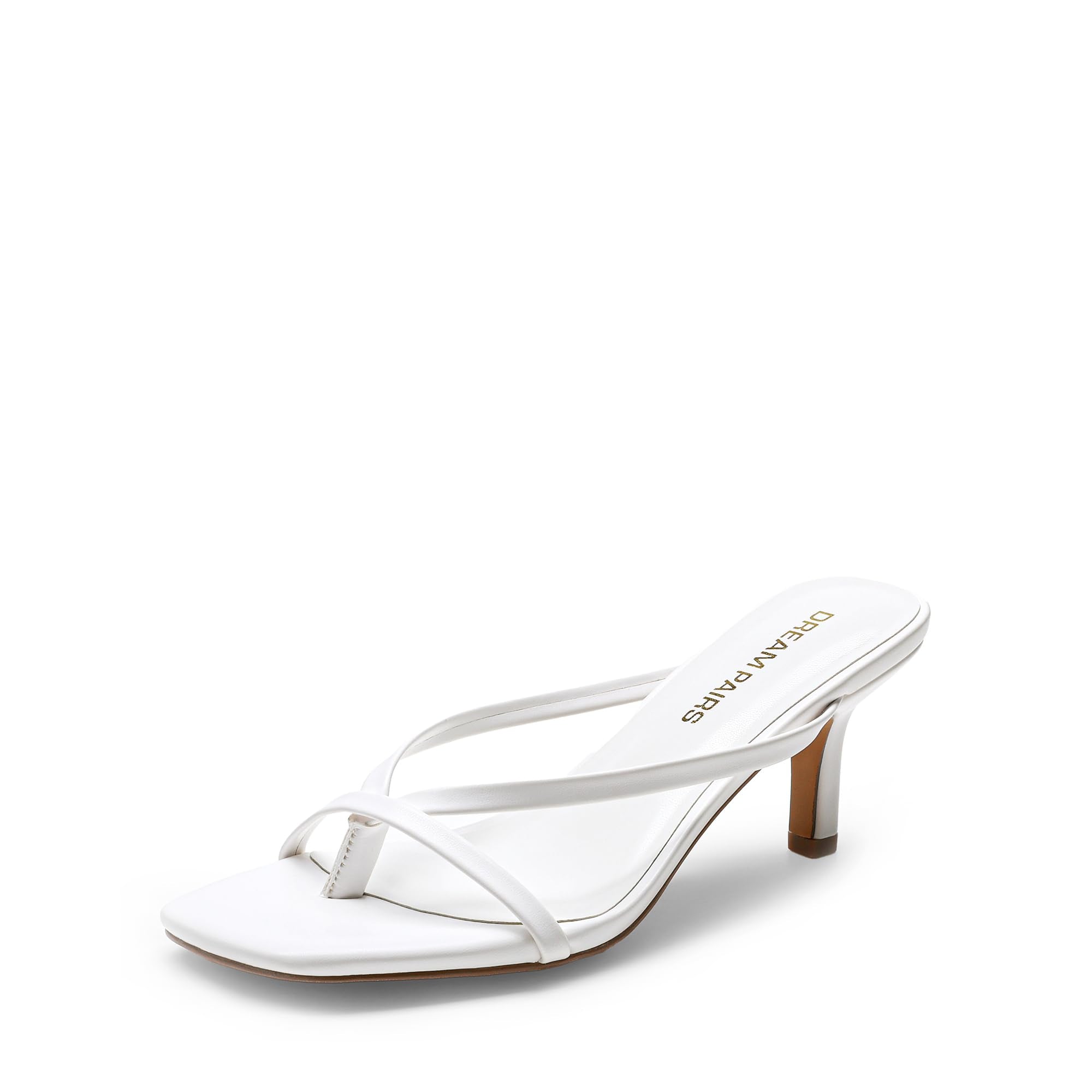 Women Sexy Kitten Low Heels Open Square Toe Thong Heeled Sandals