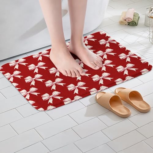 Kawaii Ribbon Bow 20"X32" Bath Mat Non Slip