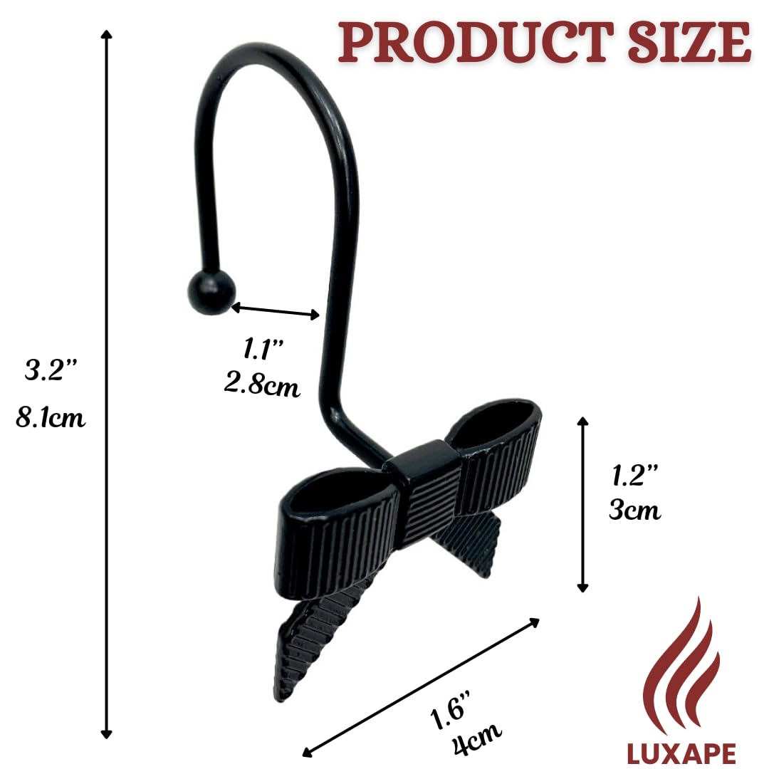 Decorative Bow Knot Curtain Hooks Shower Rings for Bathroom