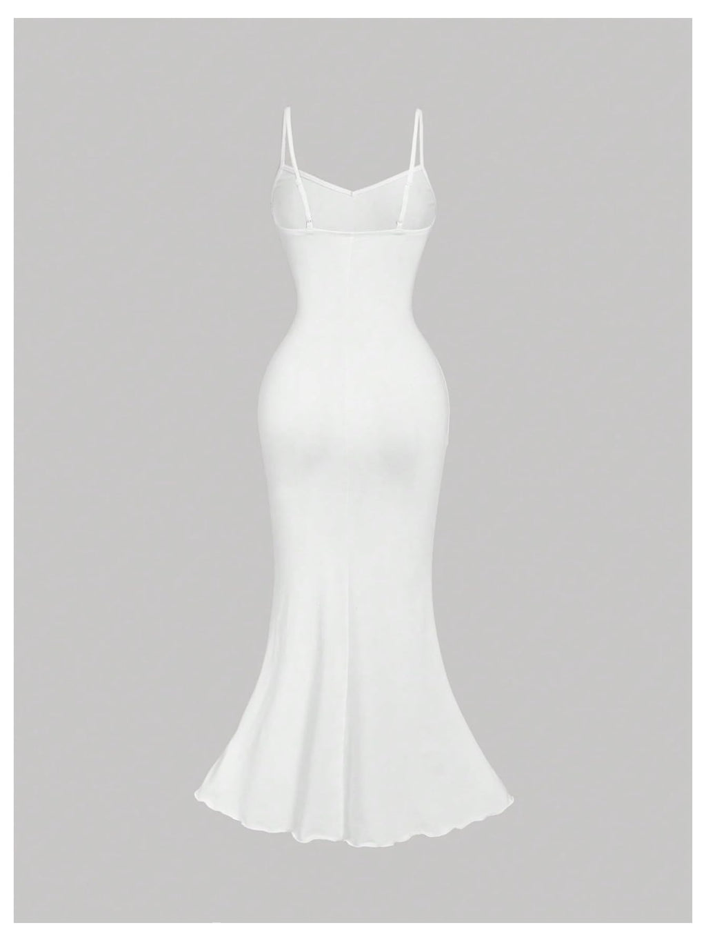 Women's Summer Rose Cami Midi Floral Appliques V Neck Spaghetti Strap Bodycon Dress