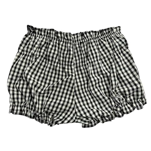 Women Y2k Ruffle Bloomer Shorts Slim Fit Sexy Smocked Lolita Short Pants Pj Lounge Boxers Micro Shorts Bottoms