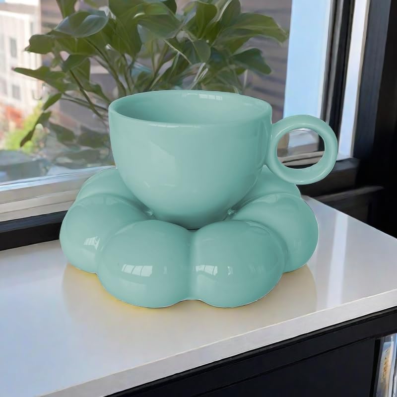 Coffee Mug, Tea Cup and Saucer Set with Spoon  10oz