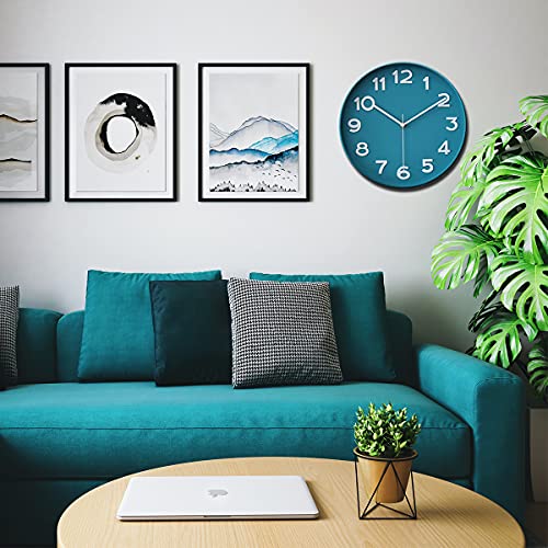 Wall Clocks Battery Operated - 12 inch Silent Non Ticking Modern