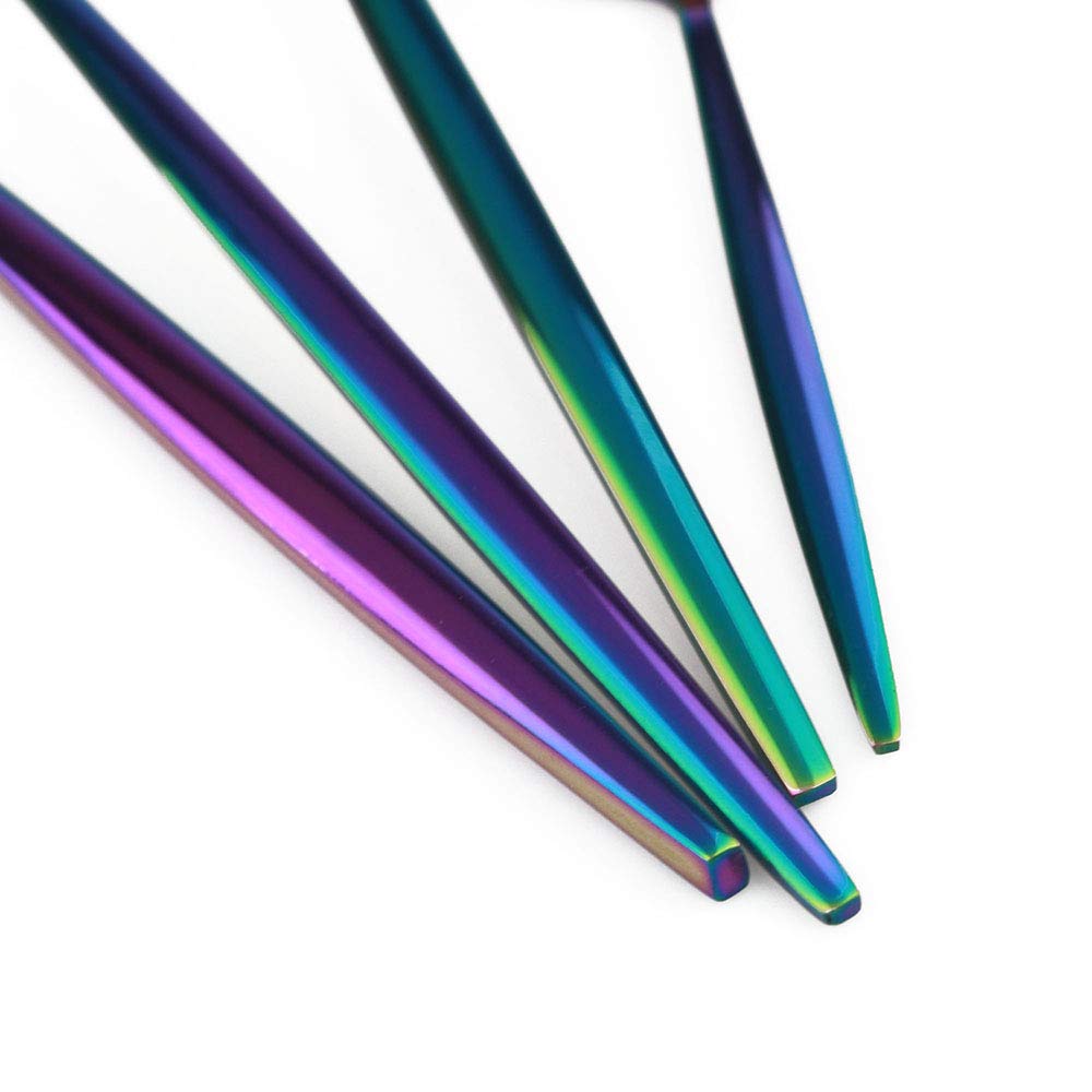 Stainless Steel Knife Fork Spoon Teaspoon Silverware Set, 24-Piece Flatware Set,