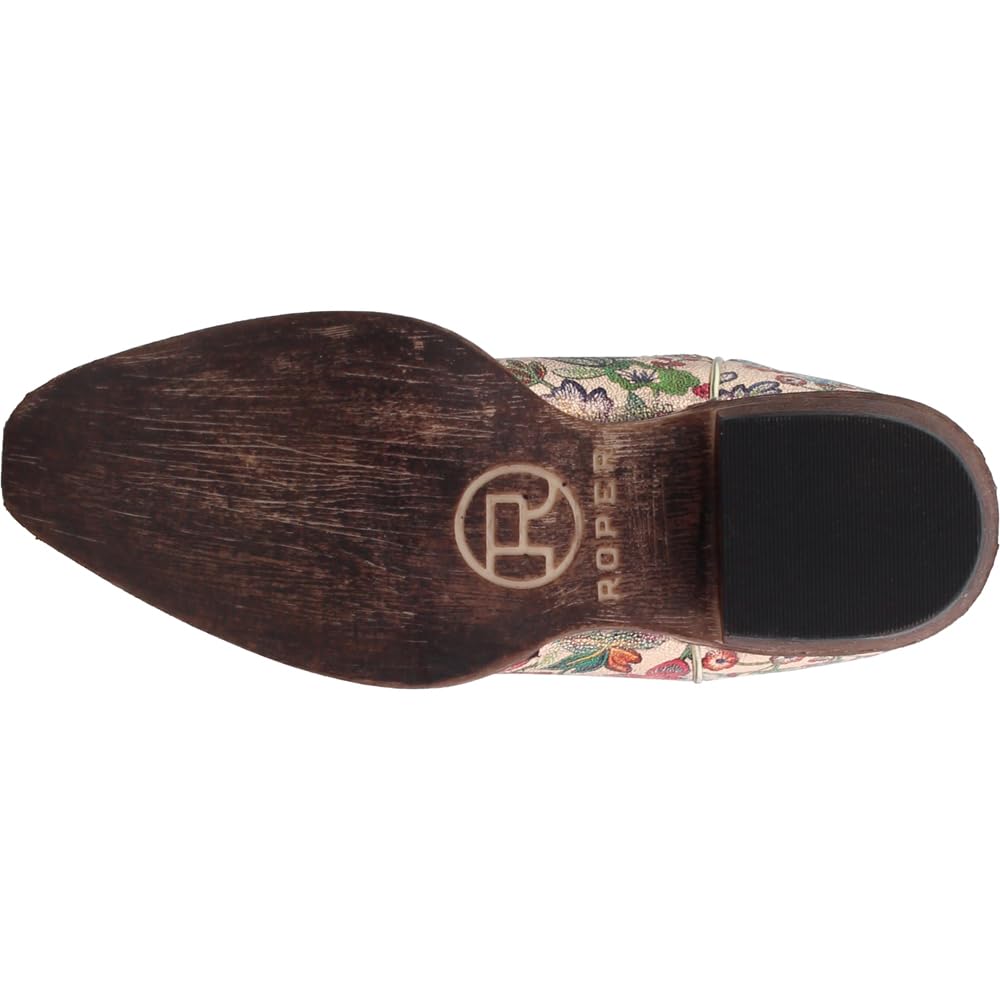 Womens Ingrid Floral Metallic Snip Toe Casual Boots Ankle Low Heel 1-2"