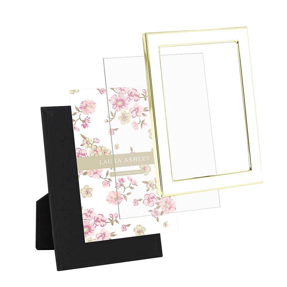 Enamel Picture Frame - Metal Edge with Easel, for Countertop, Counterspace, Tabletop Display, Bookshelf, Desk, Wall Décor, Photo Gallery