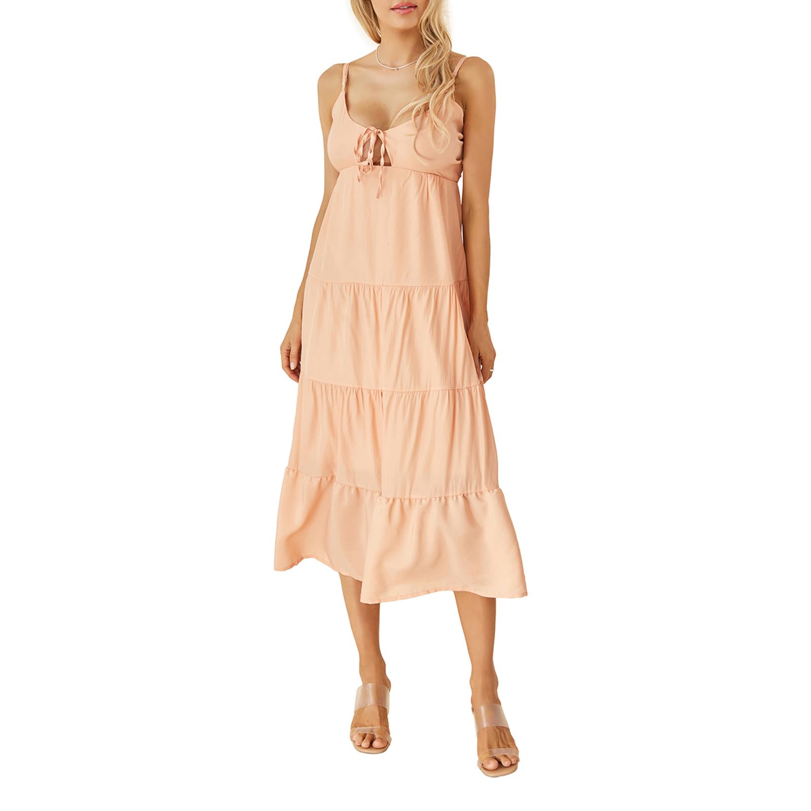 Women Y2k Bodycon Long Dress Spaghetti Strap Low Cut Dress Casual Backless Flowy Maxi Dress Sexy