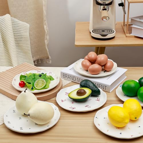 Ceramic Dinner Plates, 8" Modern Rustic Appetizer Plate