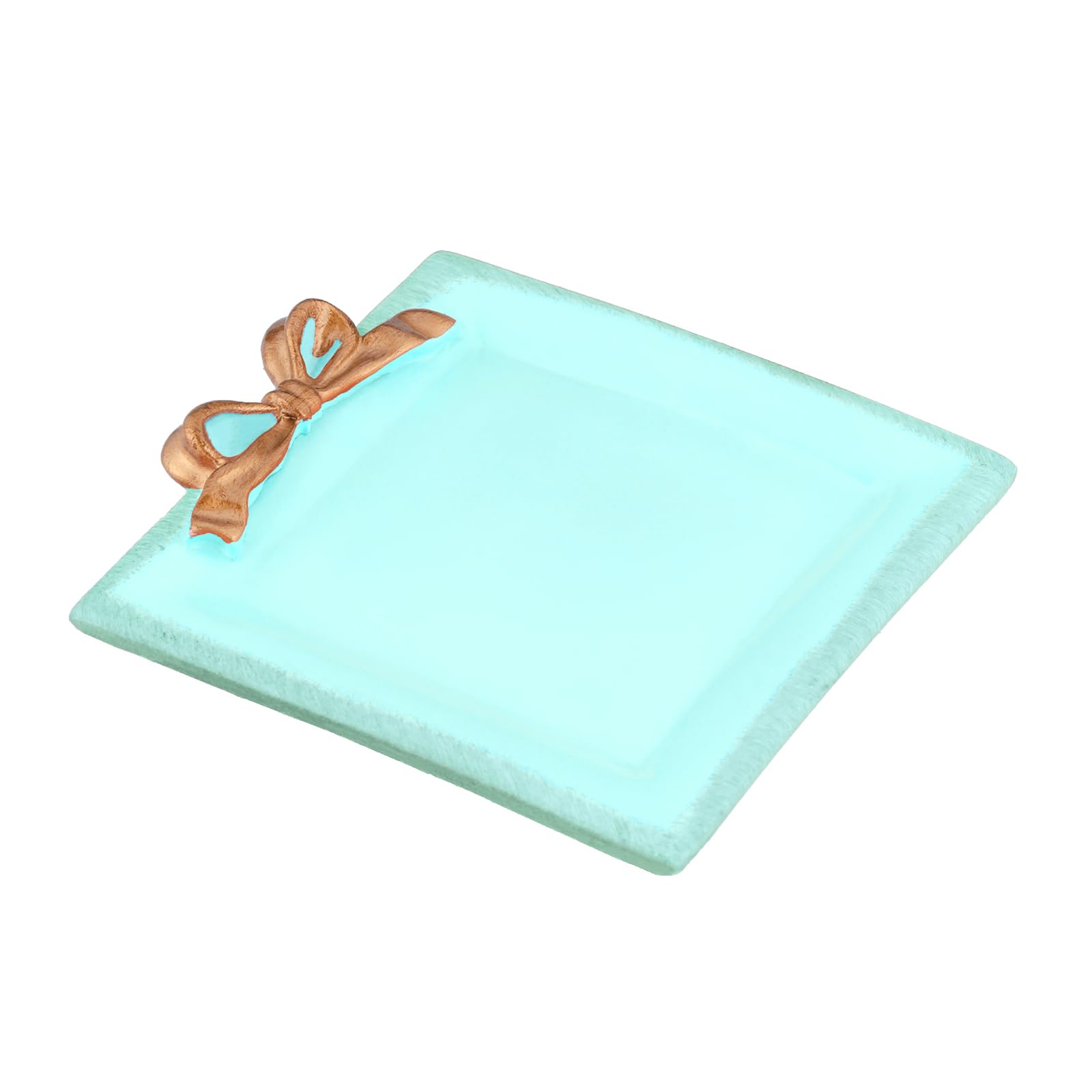 Vintage Bow-Knot Trinket Dish for Bedroom Vintage Square Vanity Tray for Dresser Purple Jewelry Dish Tray for Rings Bracelets Earrings