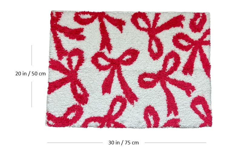 Coquette Bow Rug - Bow Shaped bathmat - Handmade & Premium- 30in (75cm) - Bathroom - Designer Rugs - Aesthetic Room Decor