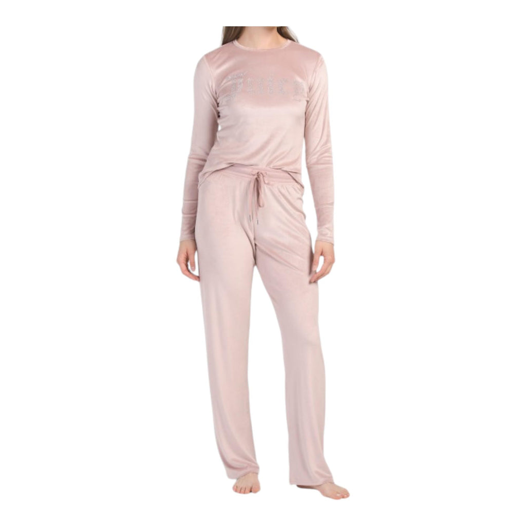 Juicy Couture Women's Velvet Fleece Pajama Set with Long Sleeve Top and Pants